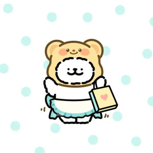 线条小狗情头—黄油小熊头套