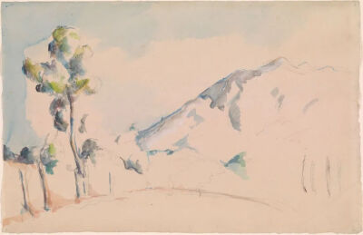 Mont Sainte-Victoire,1895,Watercolor with lead white opaque watercolor and graphite on machine made laid paper,30.6x47.5cm