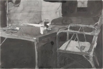 Table and Chair,1964,Ink and graphite on paper,30.5x45.1cm
