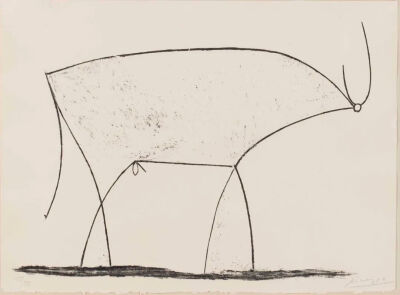 PABLO PICASSO (1881-1973)；Le Taureau；lithograph, on Arches paper, 1946, Mourlot's eleventh (final) state, signed in pencil, numbered 15/50 (there were also 18 artist's proofs), the full sheet, with …