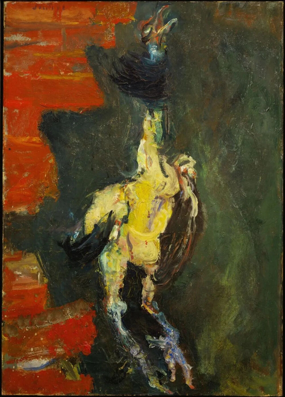 Chicken Hung Before a Brick Wall,1925,Oil on canvas