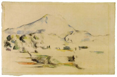 La Montagne Sainte-Victoire,1885-87,Graphite and watercolour on laid paper,32.7x50.5cm