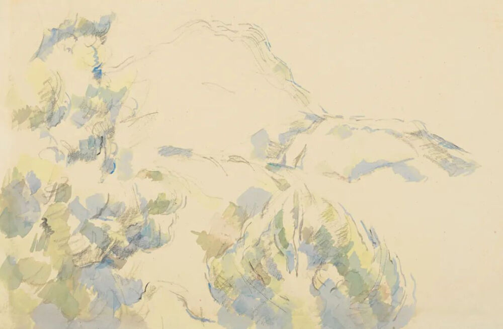 La Montagne Sainte-Victoire,1900,watercolor and pencil on paper,32.6x50.1cm