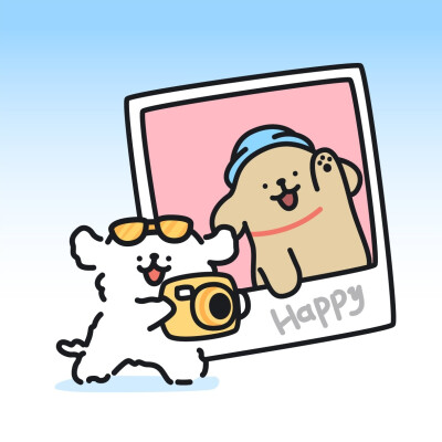 线条小狗一起去快乐旅行吧​​​