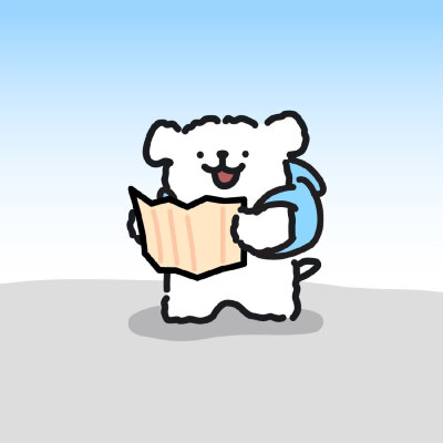 线条小狗一起去快乐旅行吧​​​