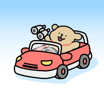 线条小狗一起去快乐旅行吧​​​