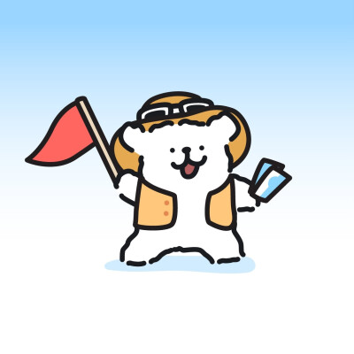 线条小狗一起去快乐旅行吧​​​