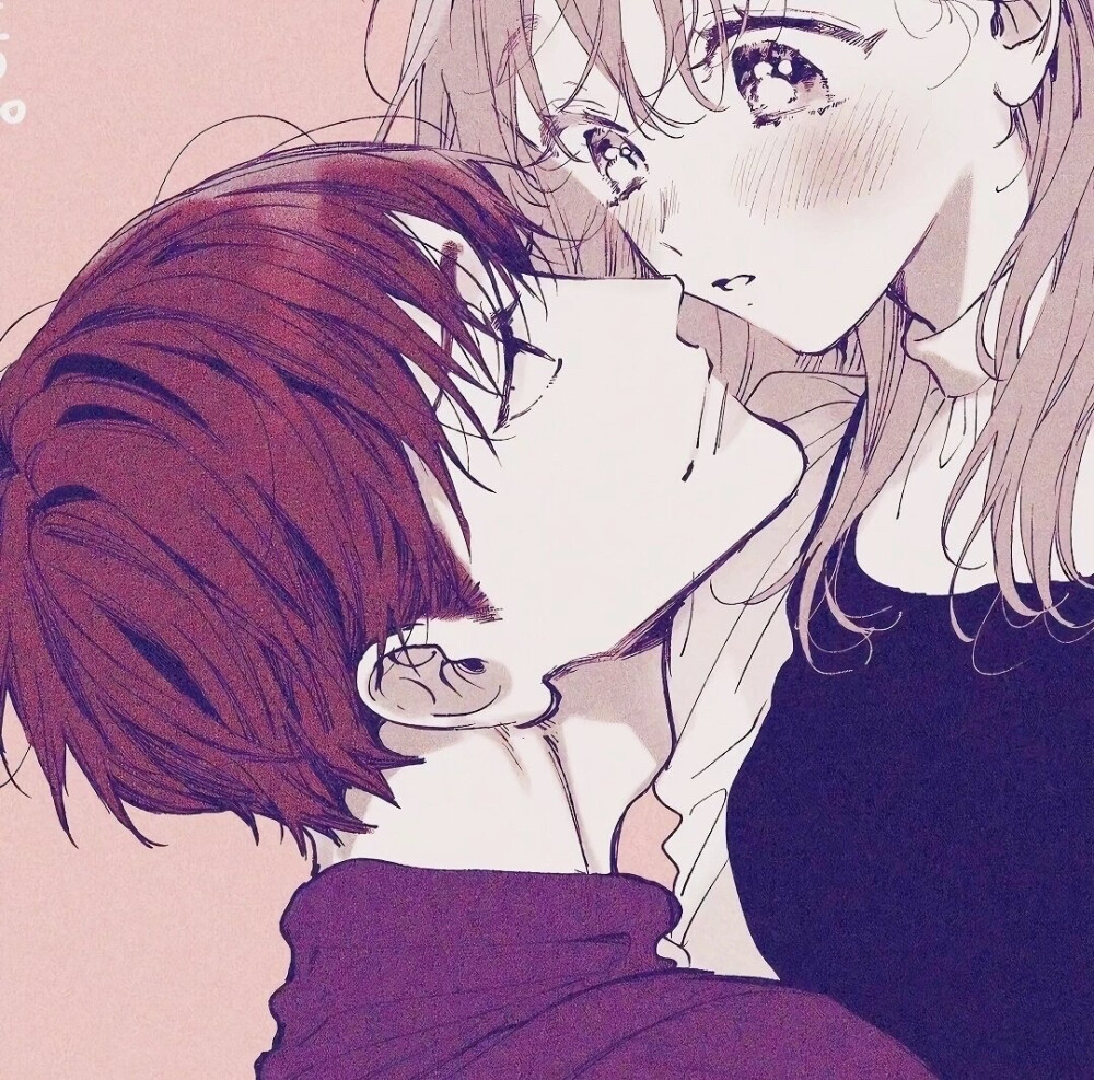 情侣头像带帽古风比心男朋友女朋友动漫头像