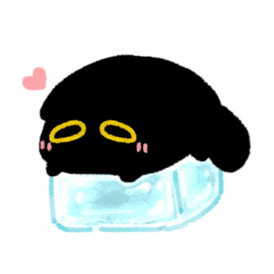 黄色眼睛黑色猫猫表情包①。