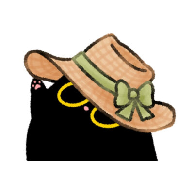 黄色眼睛黑色猫猫表情包①。