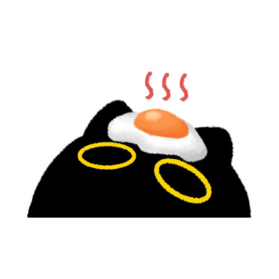 黄色眼睛黑色猫猫表情包①。