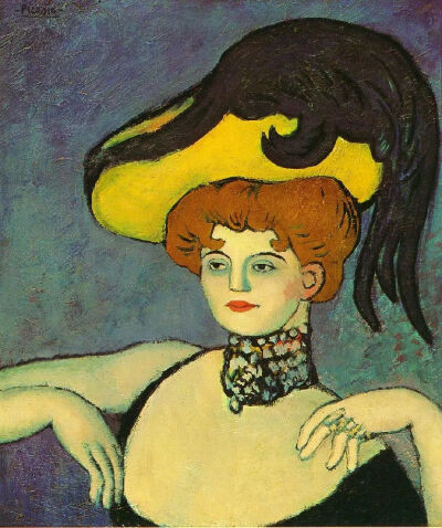 毕加索作品《戴珠宝项链的名妓》
1901 年

