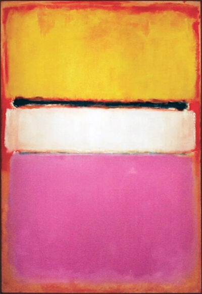 白色中心（玫瑰色上的黄色、粉色和淡紫色）
马克·罗斯科
1950 年
