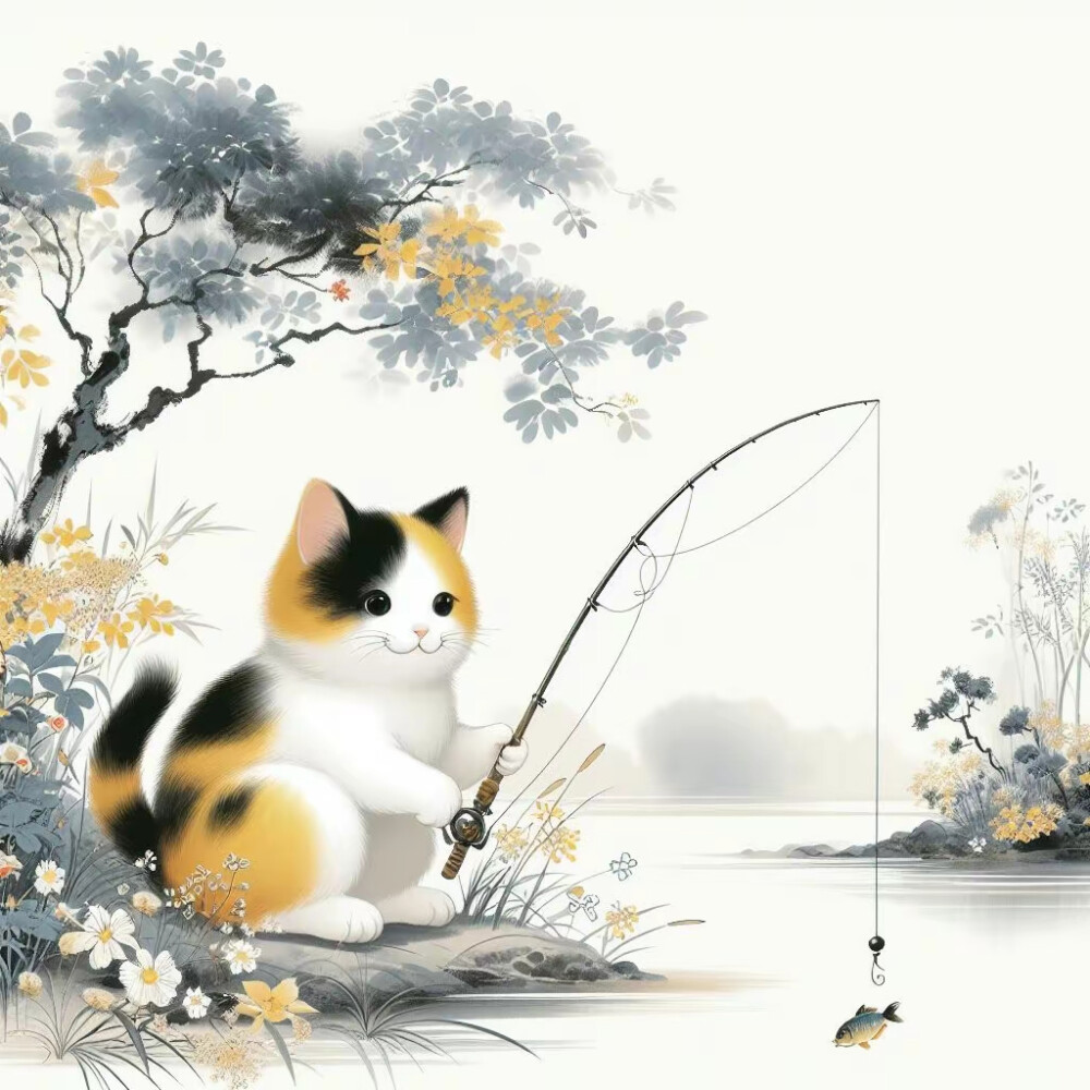 小猫钓鱼