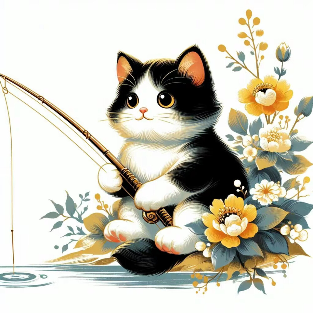 小猫钓鱼