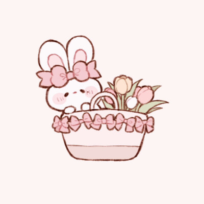 可爱的花花天使小兔子​​​