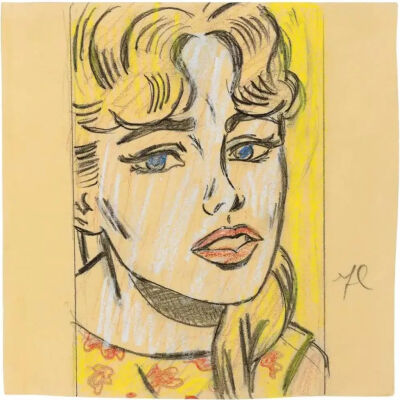 焦虑的女孩（习作），利希滕斯坦，1964年
