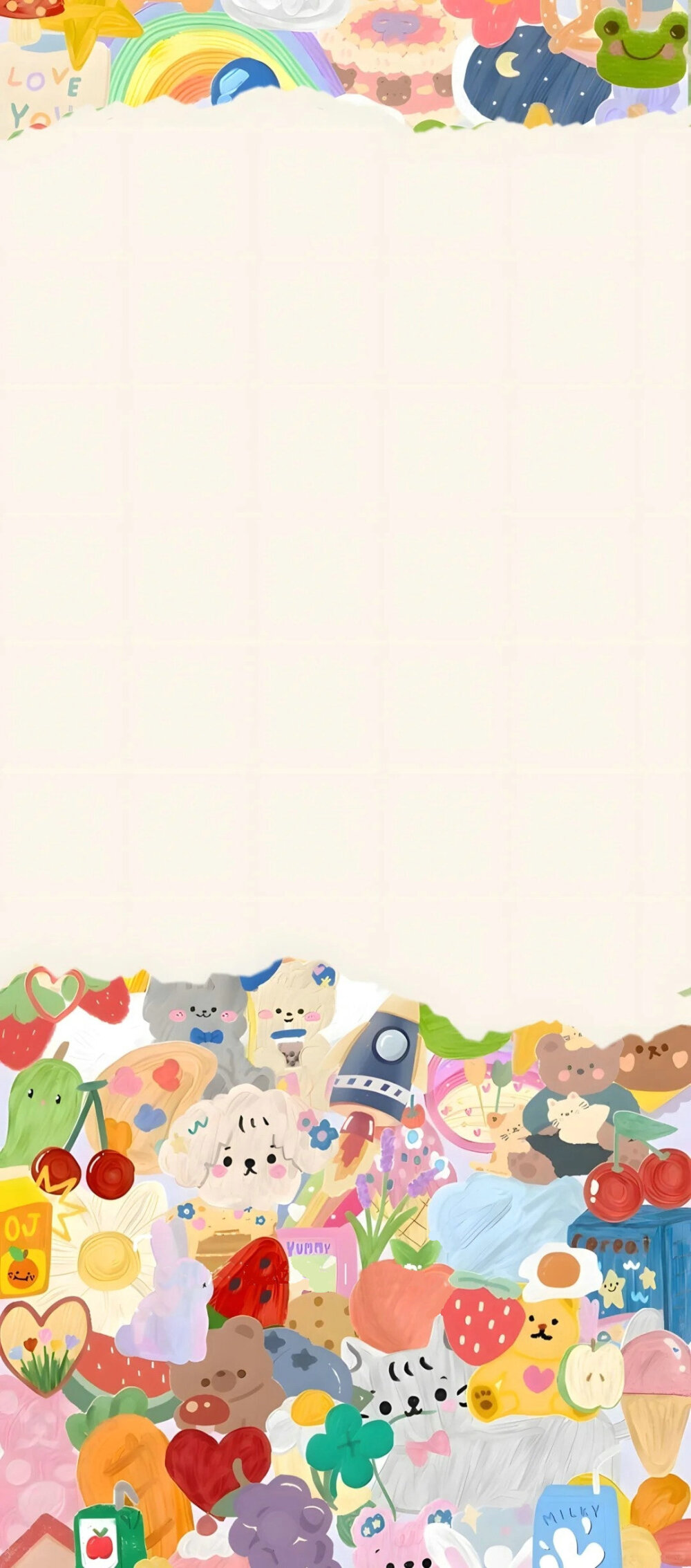 ins贴纸风卡通涂鸦手机壁纸套图一颗酸苹果的壁纸库