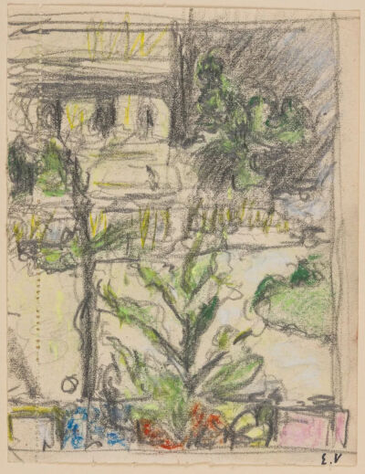 The Square Berlioz on the Place Vintimille,
1919,Pencil and pastel, 
on a page from a small sketchbook,13.3x10.2cm
