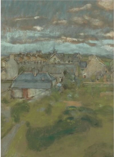 Les Toits,1950,Pastel on paper,62x48cm