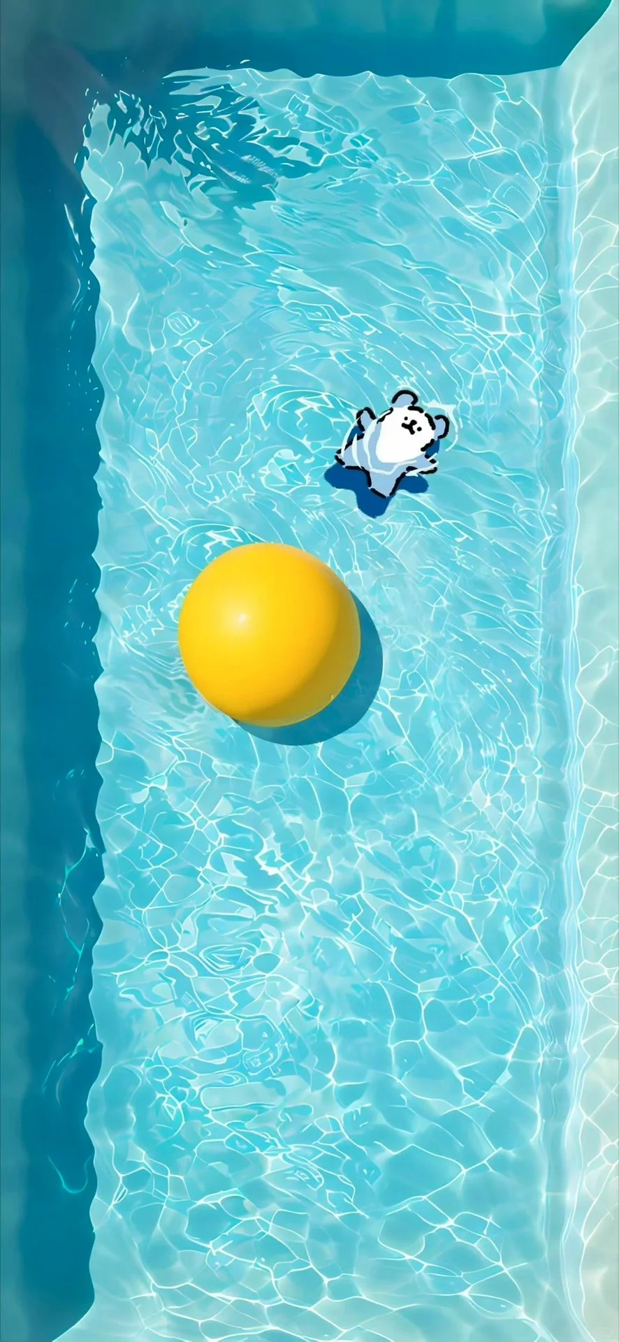 手机壁纸套图泳池派对线条小狗裸眼3d效果壁纸套图一颗酸苹果的壁纸库