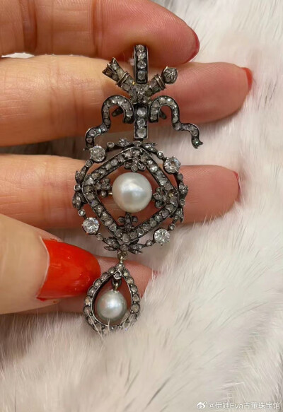 维多利亚时代～爱德华时代 钻石 珍珠 古董胸针