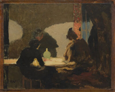 The Green Lamp,1893,Oil on board,21x26cm