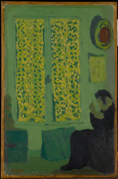 The Green Interior,1891,
Oil on cardboard, mounted on cradled wood,31.1x21cm
