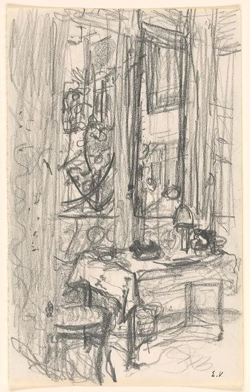 The Table in Front of the Window,1910,
Graphite on page removed from a sketchbook
