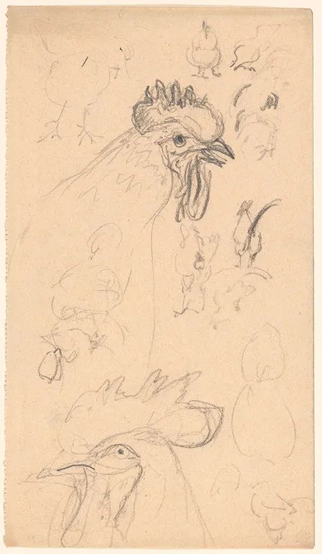 The Rooster,1926,
Graphite on page removed from a sketchbook
