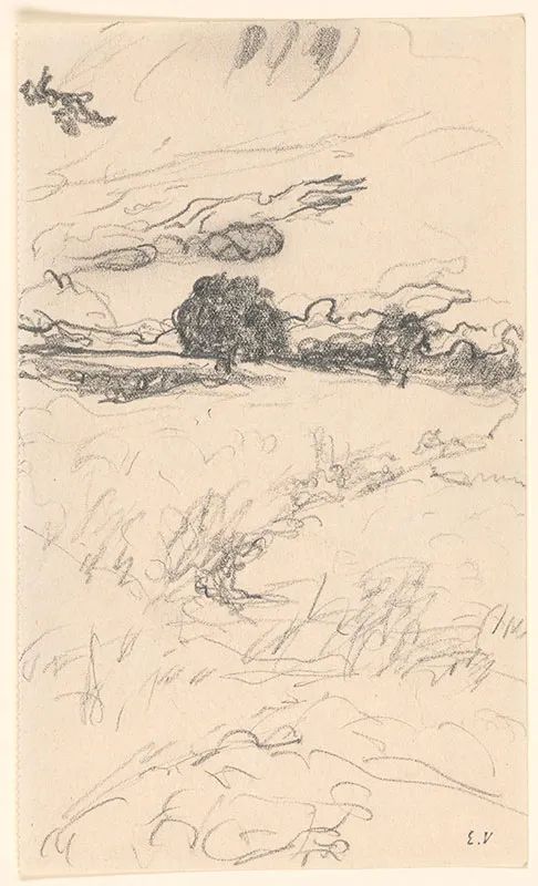 Large Tree in the Distance,1900,
Graphite on page removed from a sketchbook
