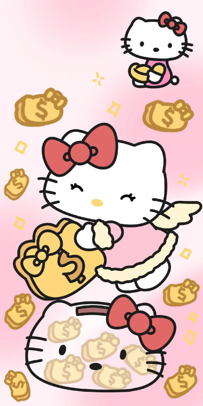 Hello Kitty宝贝小清新平铺壁纸​​​