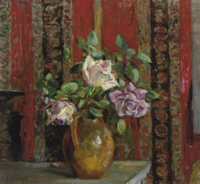 Roses dans un pichet,1905,Oil on canvas,43.2x47cm