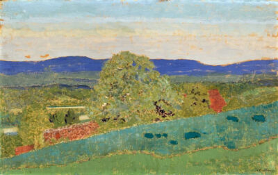 Les Collines bleues,1900,Huile sur carton,42.5x68cm