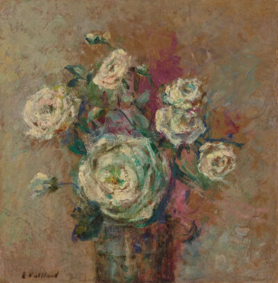 Les roses blanches,1907,
Oil on board laid down on cradled panel,29x28.2cm
