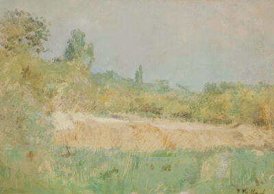 Paysage, Île-de-France,1900,
Oil on card laid down on board,24x33cm
