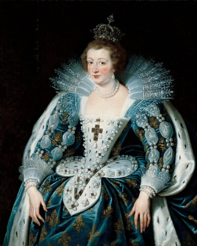 奥地利的安妮王后肖像，鲁本斯，1622-1625，诺顿·西蒙博物馆