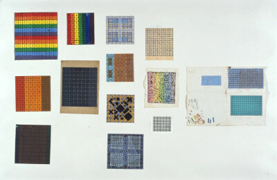 丁乙《草图13件》
纸上丙烯、铅笔，多种尺寸，1987年-1989年

