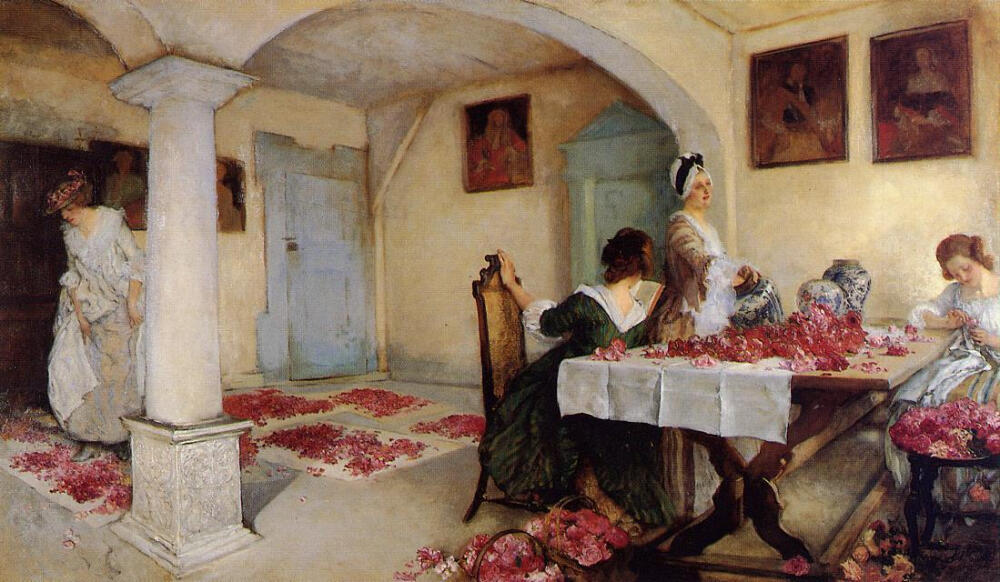 美国艺术家埃德温·奥斯汀·阿贝(Edwin Austin Abbey，1852–1911)绘画作品欣赏。