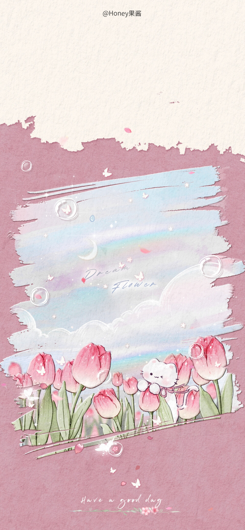 少女心郁金香兔兔壁纸