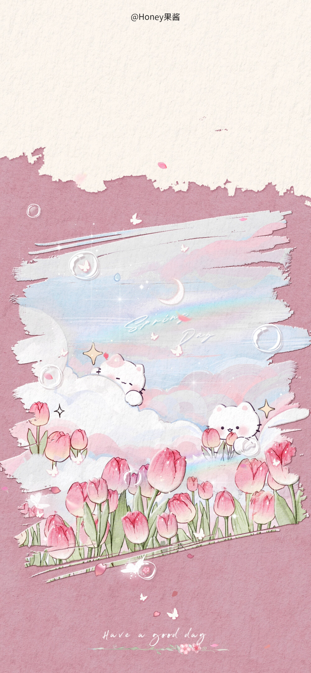 少女心郁金香兔兔壁纸