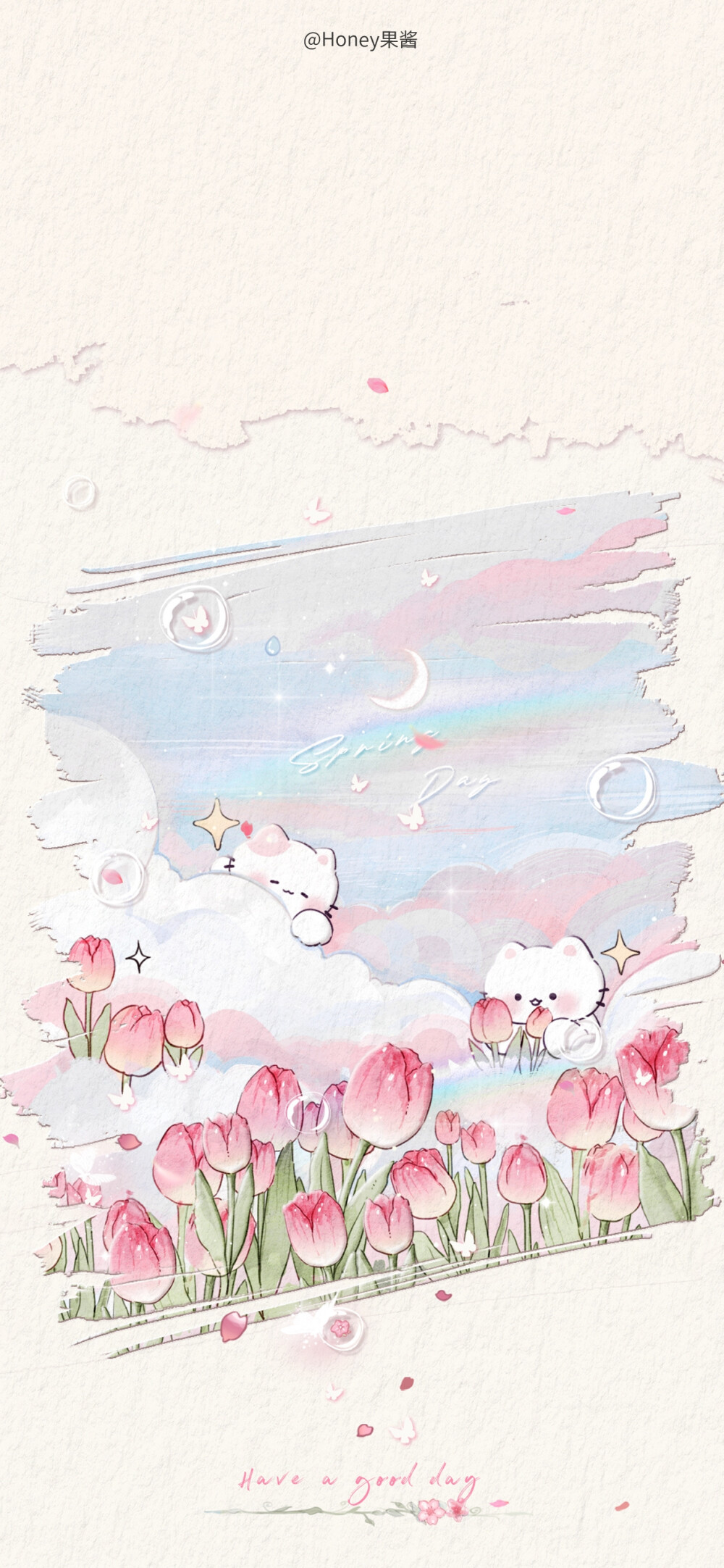 少女心郁金香兔兔壁纸