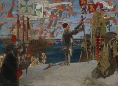 美国艺术家埃德温·奥斯汀·阿贝(Edwin Austin Abbey，1852–1911)绘画作品欣赏。