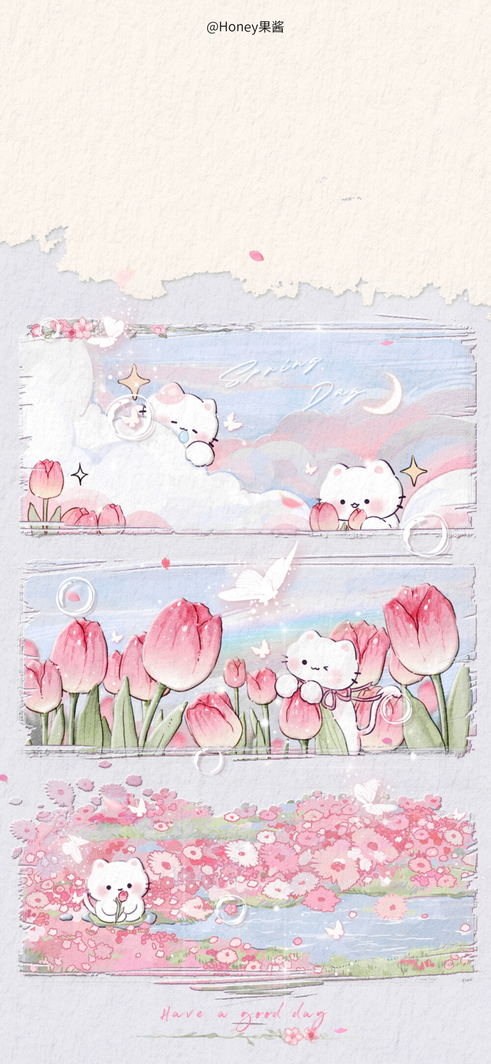 少女心郁金香兔兔壁纸