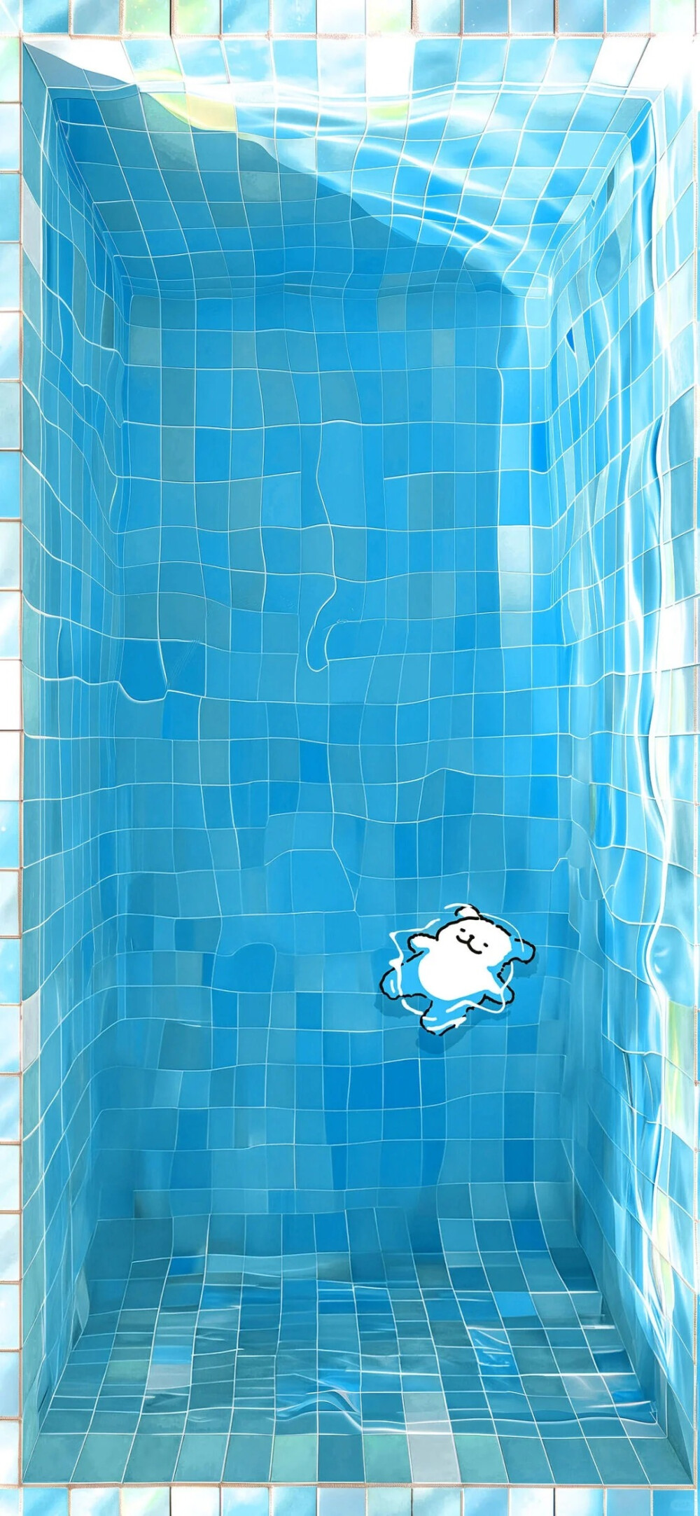 线条小狗把泳池装进手机里裸眼3d手机壁纸一颗蒜苹果的壁纸库