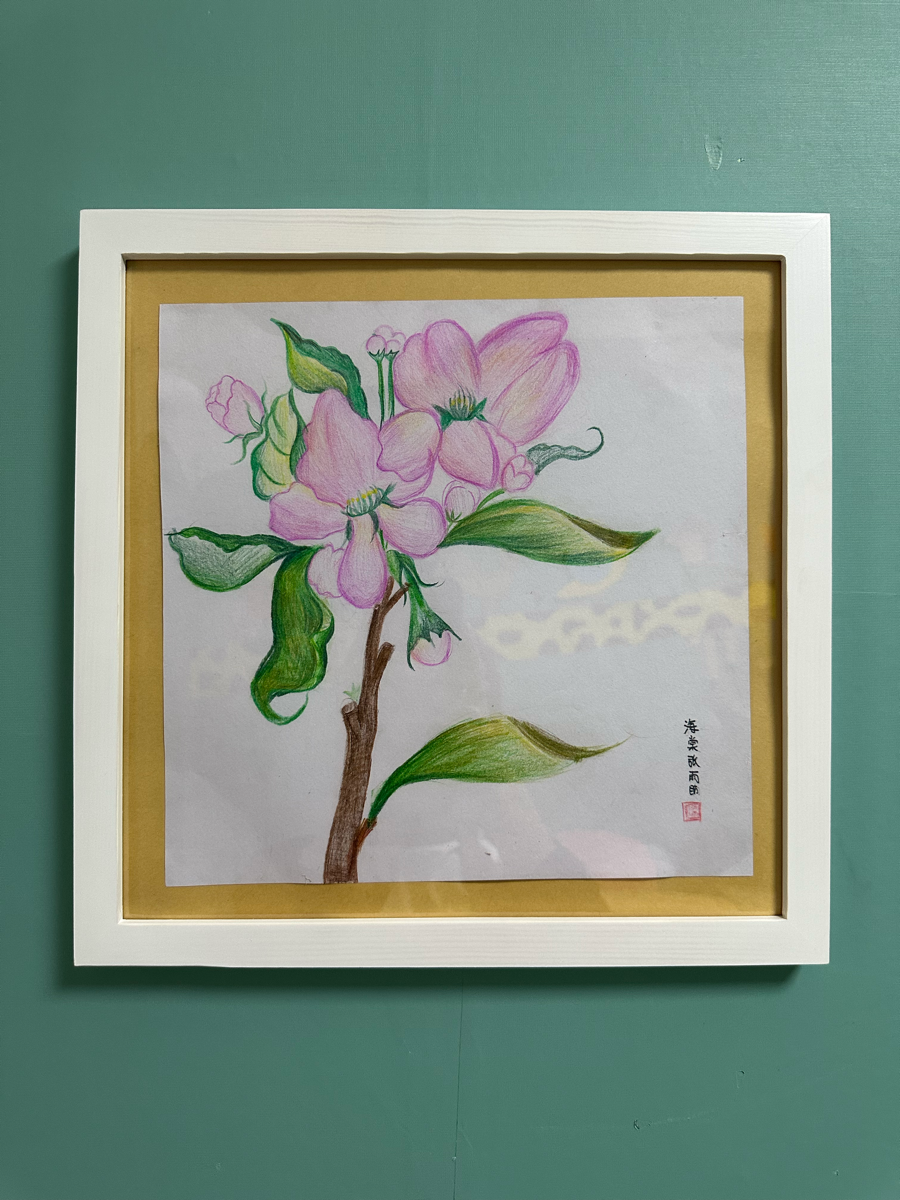 花卉装饰画
本节课主要把握花朵的绘画方法，先找到花的外轮廓位置、花蕊的位置，再去处理细节，不要执着于花朵繁琐的外表，要找到大关系，在找里面细节，处理每一朵花之间的关系，它们之间有空间关系和遮挡关系。
运用多种形式表现花卉，有的同学用线描元素丰富花卉的黑白灰关系；有的同学用彩铅过渡叠加的方法表现花卉的层次关系﻿；有的同学用水彩晕染的技法表现花卉，形式丰富多彩，都完成了一份不错的装饰画，值得表扬，希望在今后的学习中再接再厉。