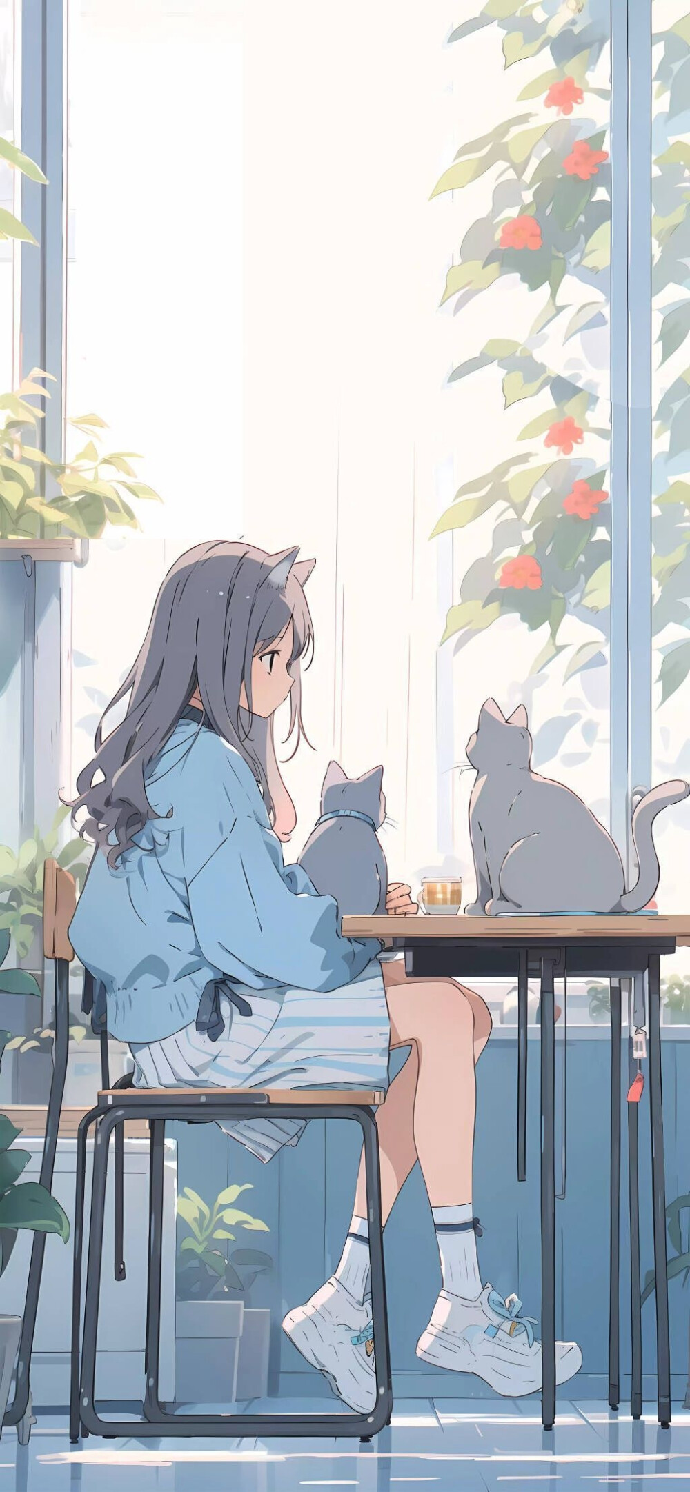 女孩和猫