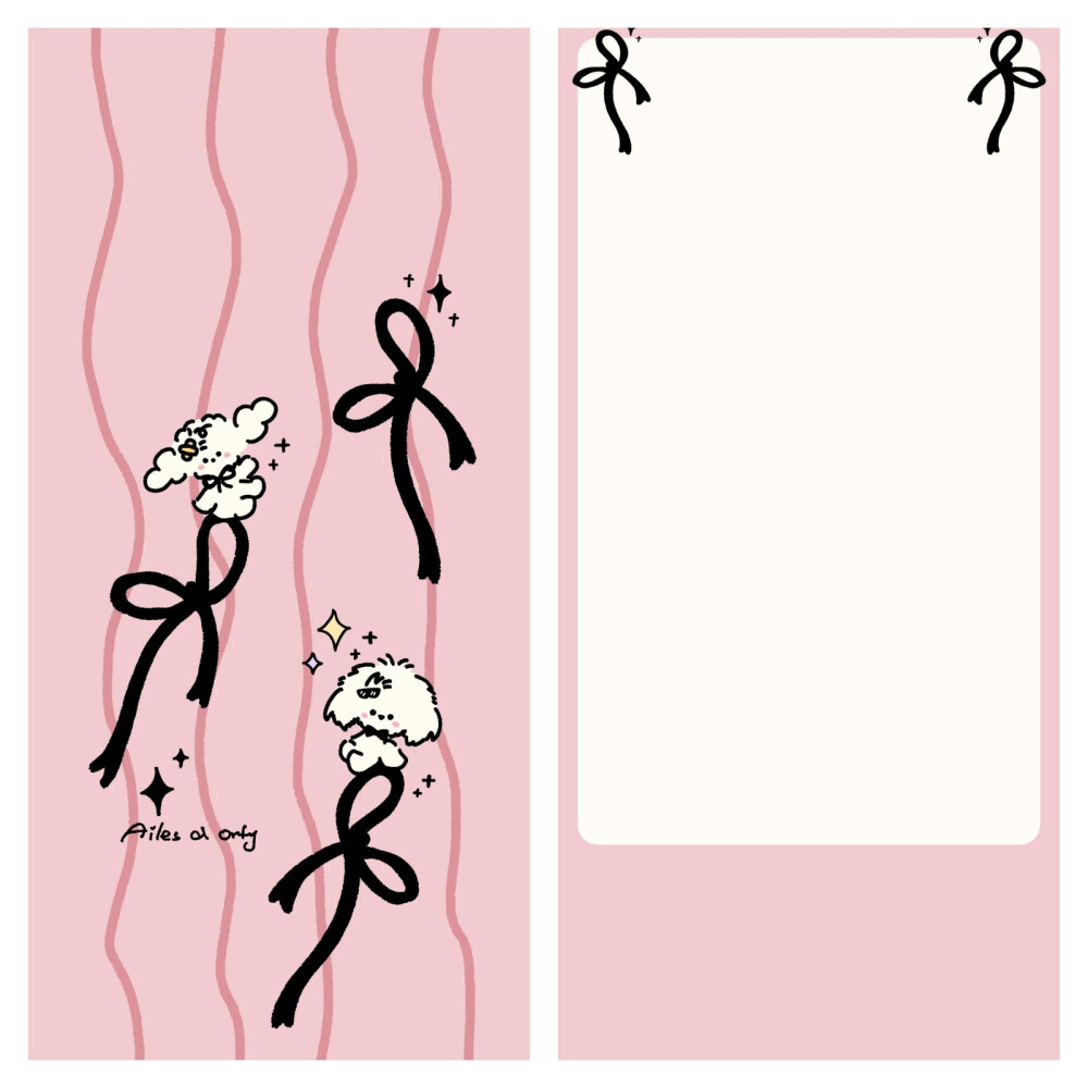 粉色蝴蝶结小狗套图壁纸