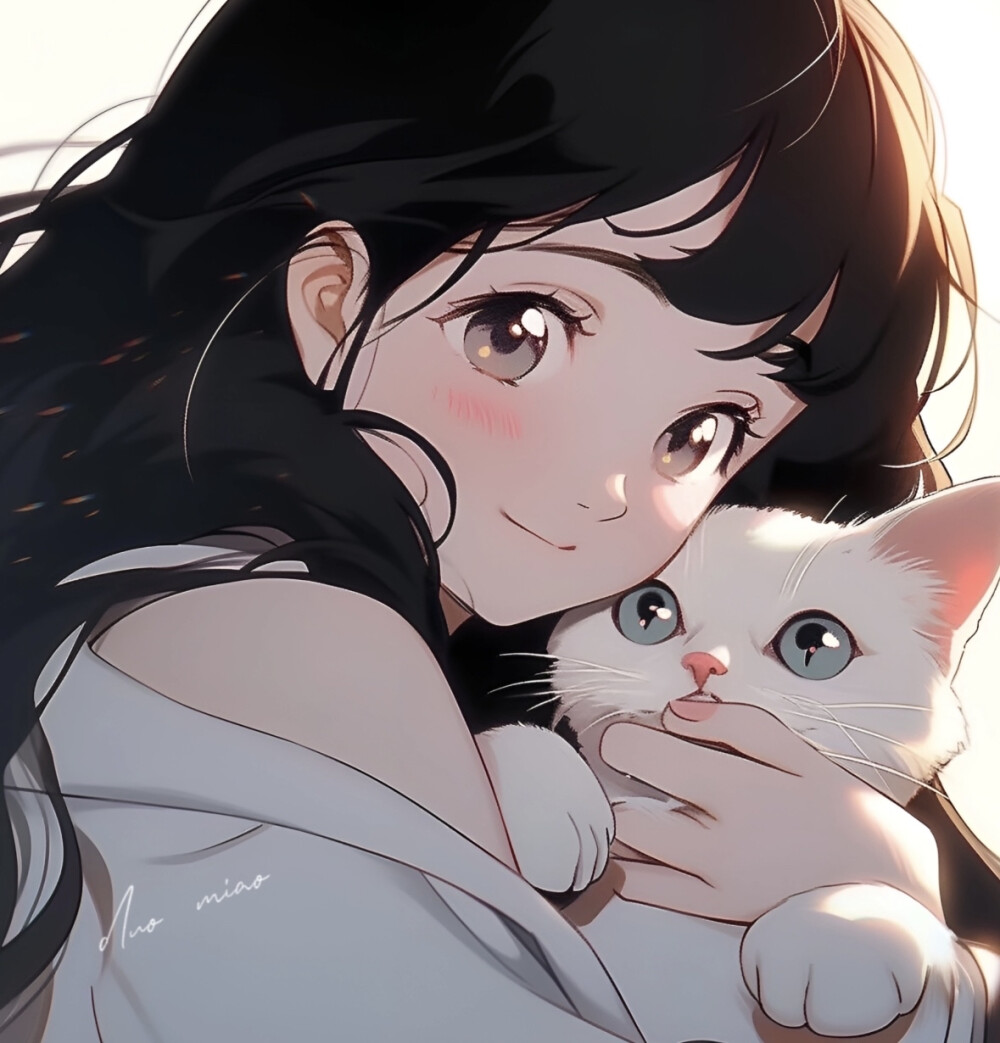 抱猫猫女头动漫