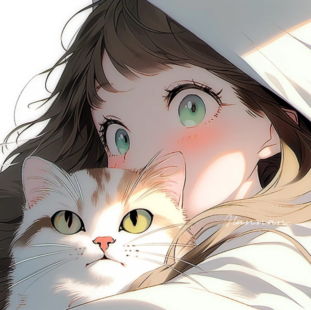 抱猫猫女头动漫